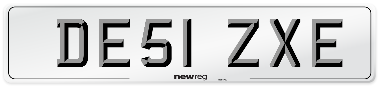 DE51 ZXE Number Plate from New Reg